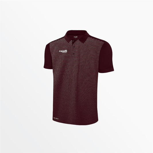 Men's Classic Small Stripe Poly Polo | Capelli Sport Best Seller