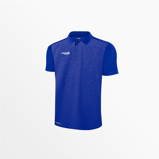 Men's Classic Small Stripe Poly Polo | Capelli Sport Premium
