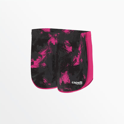 Girl's Camo Strokes 2-Tone Running Shorts | Capelli Sport Latest