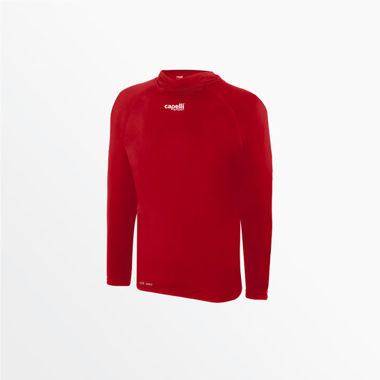 Youth Club Long Sleeve Poly Hooded Tee | Capelli Sport Value