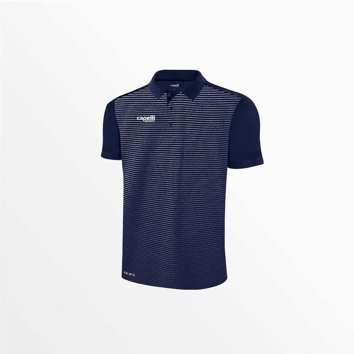 Men's Classic Small Stripe Poly Polo | Capelli Sport Premium