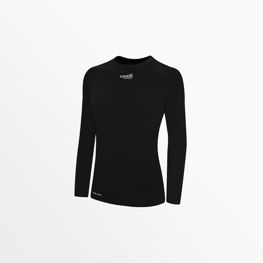 Women's Basics Crew Neck Long Sleeve Poly Tee | Capelli Sport Signature