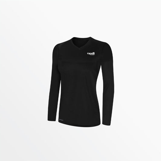 Women's V-Neck Long Sleeve Poly Tee | Capelli Sport Premium
