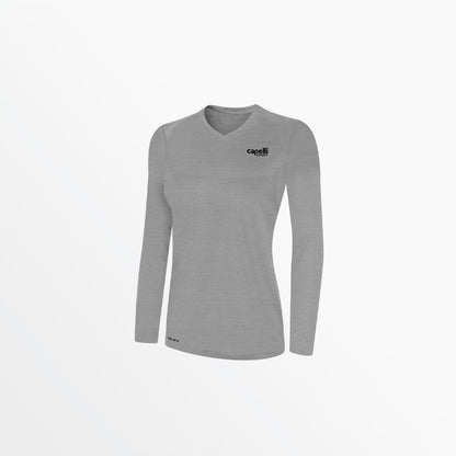 Women's V-Neck Long Sleeve Poly Tee | Capelli Sport Top Pick