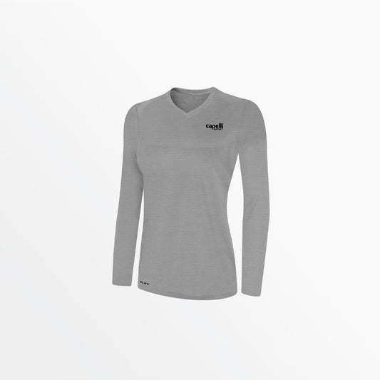 Women's V-Neck Long Sleeve Poly Tee | Capelli Sport Top Pick