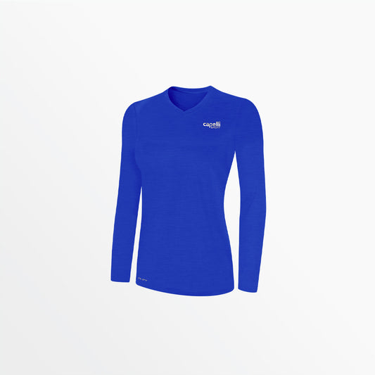 Women's V-Neck Long Sleeve Poly Tee | Capelli Sport Quality