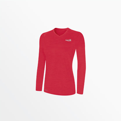 Women's V-Neck Long Sleeve Poly Tee | Capelli Sport Everyday